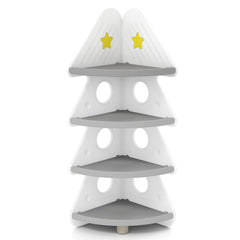 4-Tier Kids Corner Bookshelf for Kids Room and Nursery Playroom-White