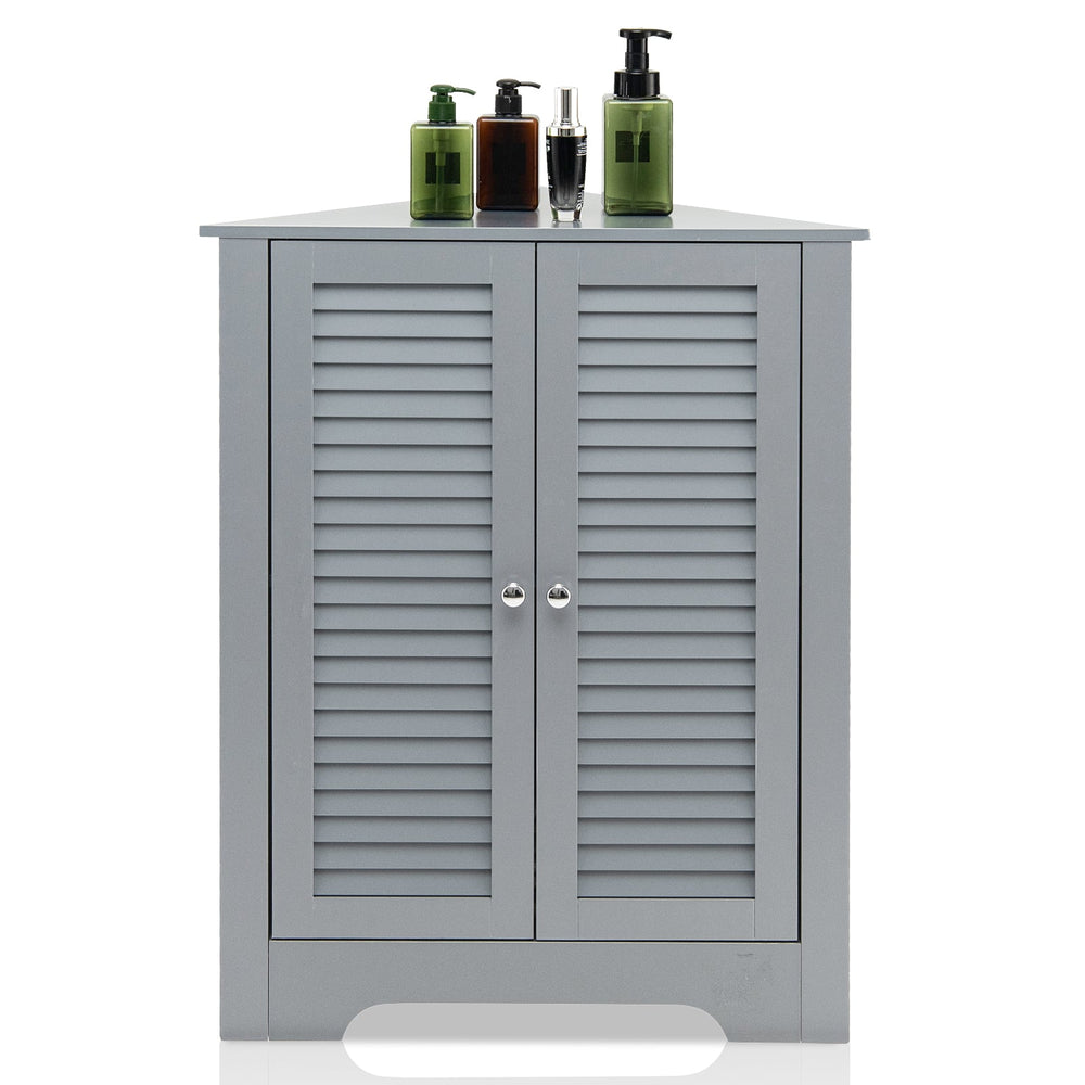 Corner Storage Cabinet Display Unit-Grey