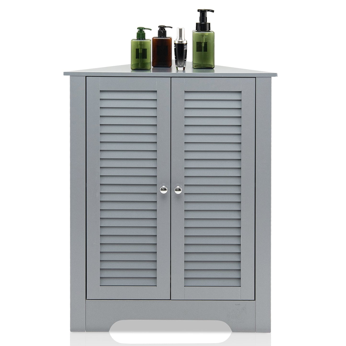 Corner Storage Cabinet Display Unit-Grey