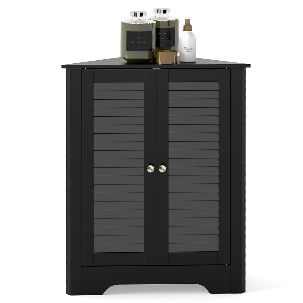 Corner Storage Cabinet Display Unit-Black