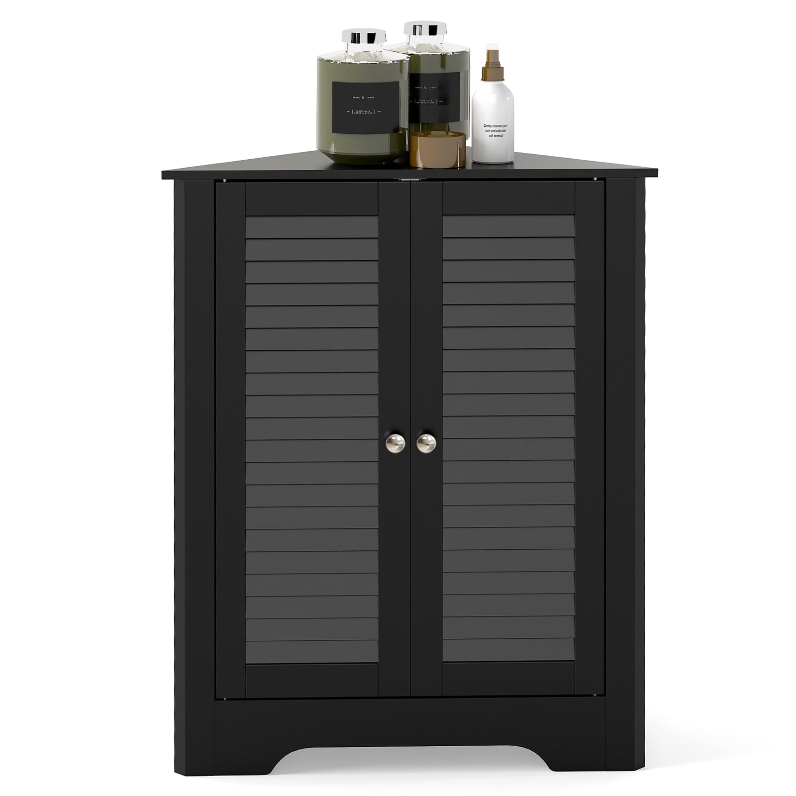 Corner Storage Cabinet Display Unit-Black