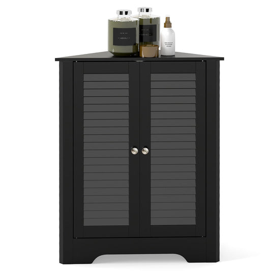 Corner Storage Cabinet Display Unit-Black