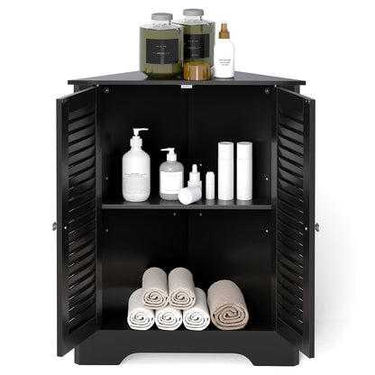 Corner Storage Cabinet Display Unit-Black