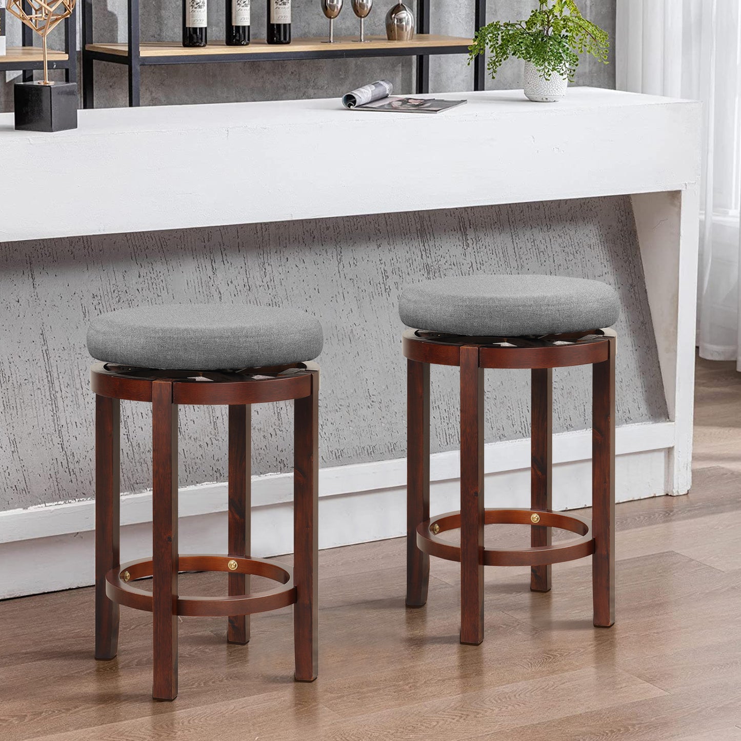 Counter Height Stool Set of 4 Swivel Bar Stool