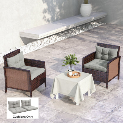 Outsunny 4-Piece Seat Cushions Back Pillows Replacement, Patio Chair Cushions Set for Indoor Outdoor, Light Grey