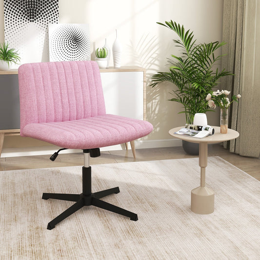 Criss Cross Legged Chair No Wheels 120° Rocking Adjustable Height-Pink