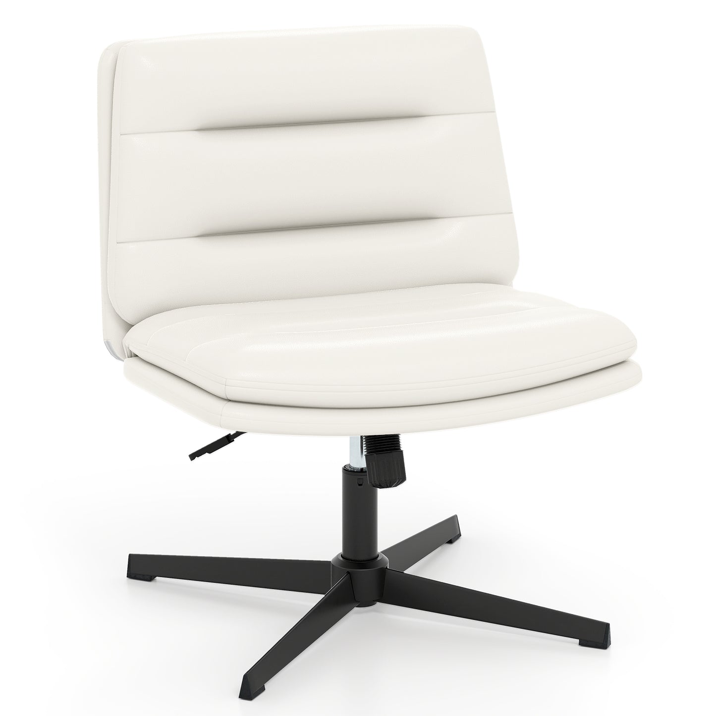 Criss Cross Legged Chair with Adjustable Height for Bedroom-Off White