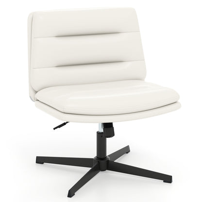 Criss Cross Legged Chair with Adjustable Height for Bedroom-Off White