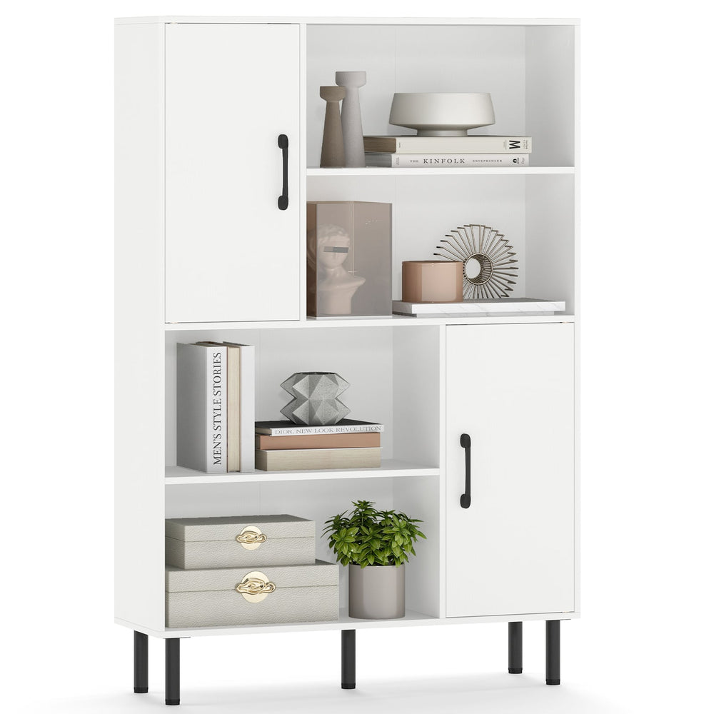 Cube Storage Cabinet with Metal Legs and Anti-topping Kits-White