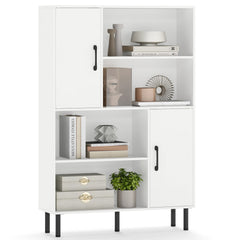 Cube Storage Cabinet with Metal Legs and Anti-topping Kits-White