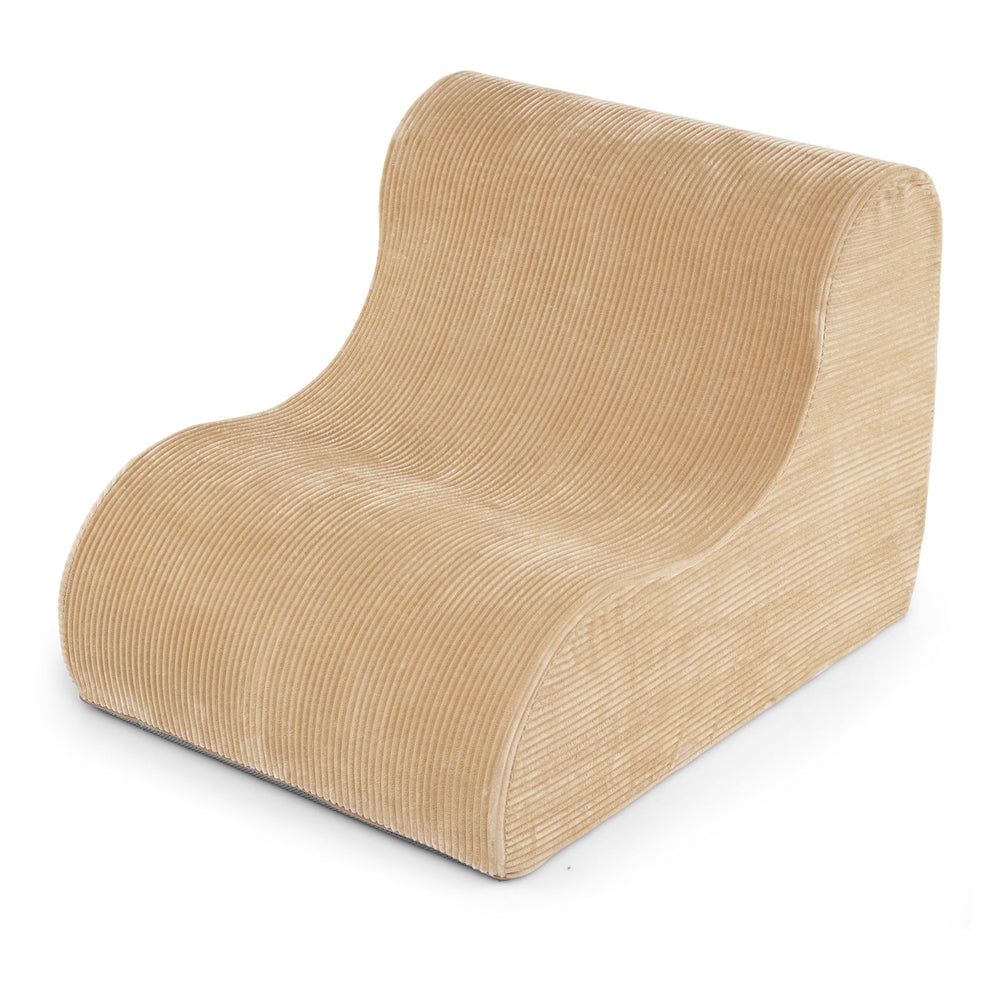 Curved Lazy Floor Sofa with Machine-washable Cover and Anti-slip Bottom-Beige