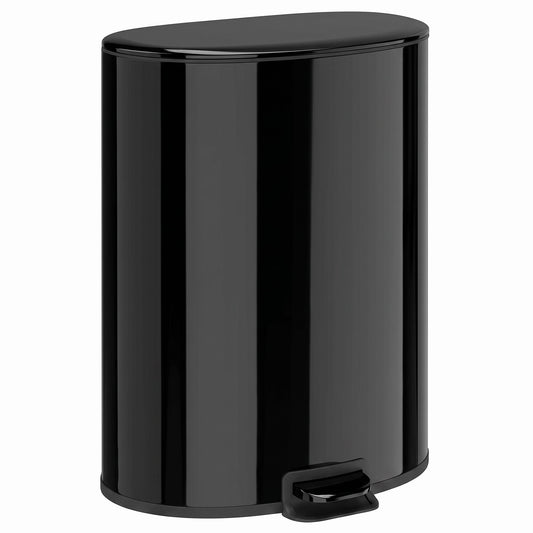 HOMCOM 50L Kitchen Pedal Bin, Rubbish Bin with Soft-Close and Stay-Open Lid, Removable Inner Bucket, Black