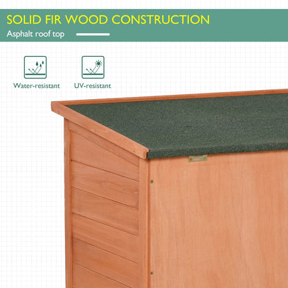 PawHut Wooden Guinea Pigs Hutches Elevated Pet Bunny House with Slide-Out Tray Openable Roof