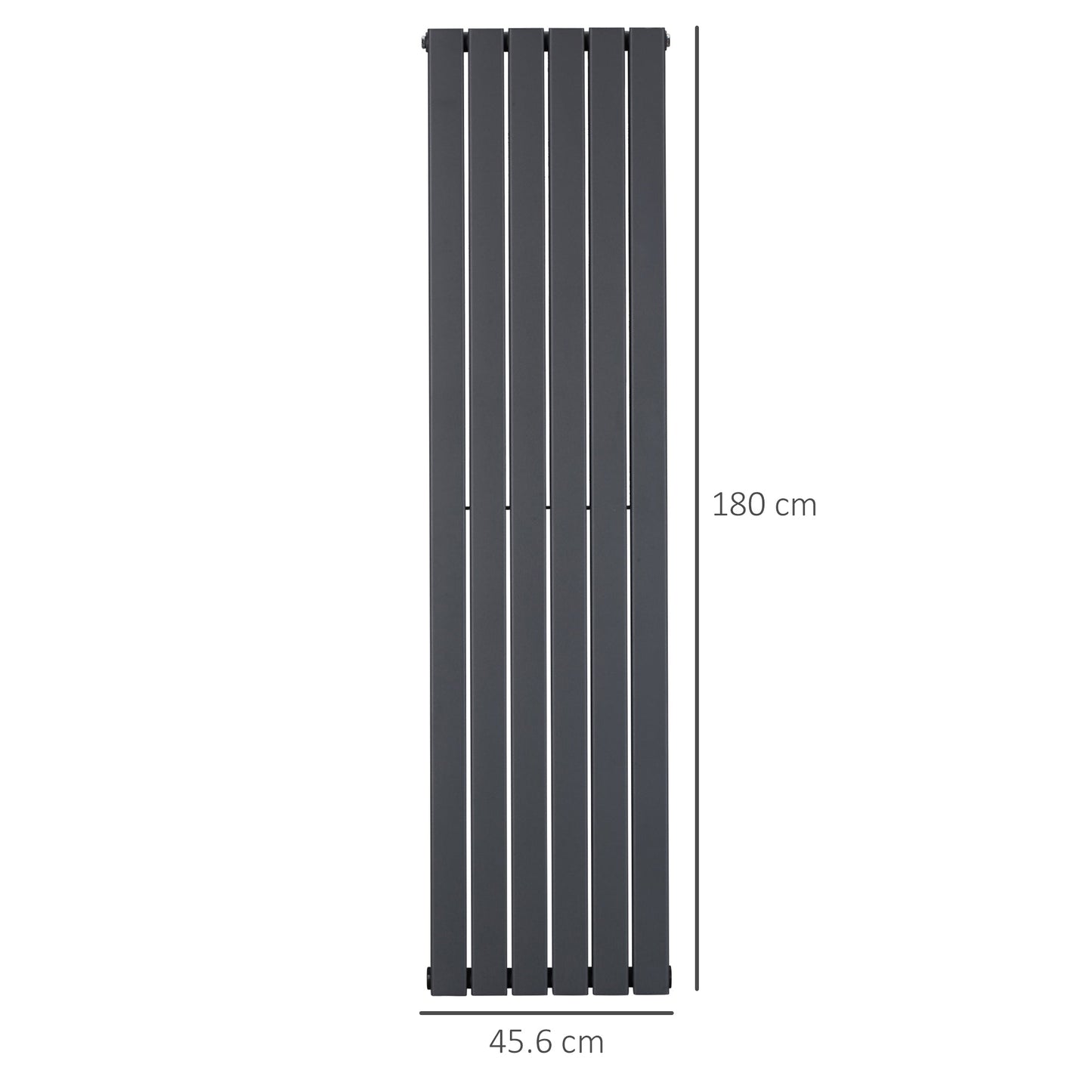 HOMCOM 456 x 1800 mm Double Panel Vertical Designer Radiator, Centralised Space Heater, Wall-mounted Heater Water-filled Heat, for Bedroom, Home Office, Grey