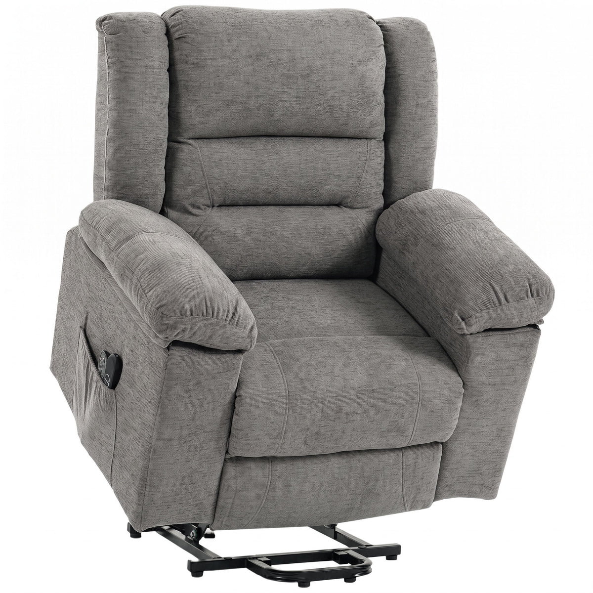 HOMCOM Oversized Riser Recliner Chair with Massage and Heat, Power Lift Recliner for Elderly with Wide Seat and Back, Grey