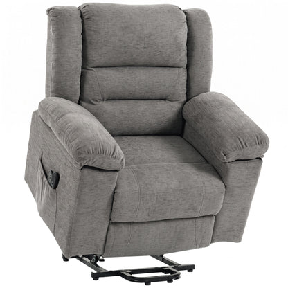 HOMCOM Oversized Riser Recliner Chair with Massage and Heat, Power Lift Recliner for Elderly with Wide Seat and Back, Grey