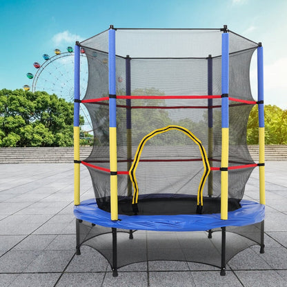 4.5FT Kids Mini Trampoline with Safety Enclosure