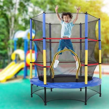 4.5FT Kids Mini Trampoline with Safety Enclosure