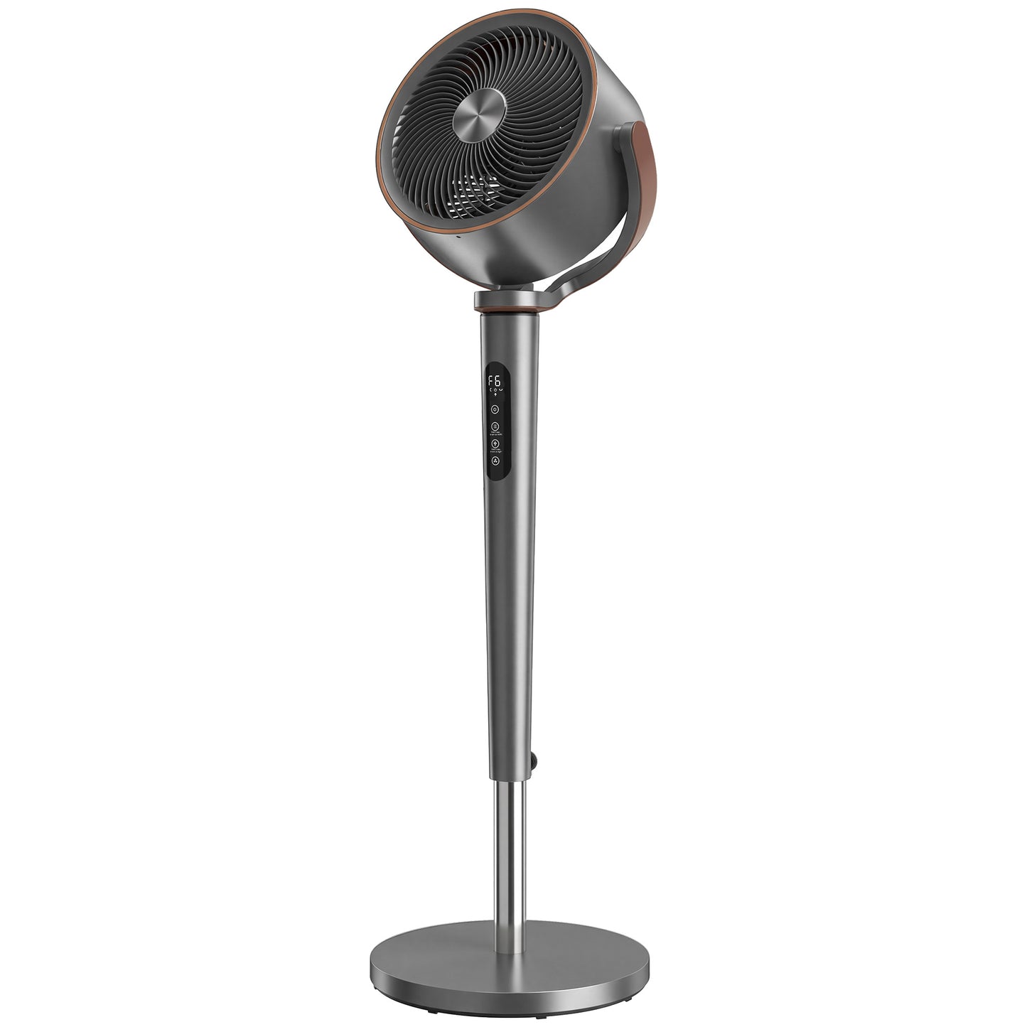 HOMCOM 20dB Silent Standing Fan, 70°+90° Auto Oscillating Fan with 12 Speeds, LED Light, Air Circulator, Remote Control, 12H Timer, for Bedroom, 46 Inch, Grey