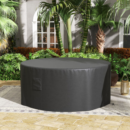 Outsunny Garden Patio Large Furniture Set Round Cover 600D Oxford Waterproof, Ð¤193 x 80H cm, Black