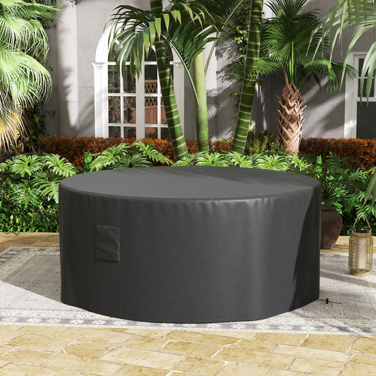 Outsunny Garden Patio Large Furniture Set Round Cover 600D Oxford Waterproof, Ð¤193 x 80H cm, Black
