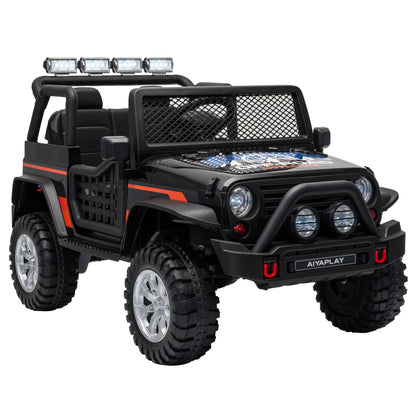 AIYAPLAY 12V Kids Electric Ride on Car with 2 Motors, Remote Control, Soft Start, Four-Wheel Suspension, Seat Belt