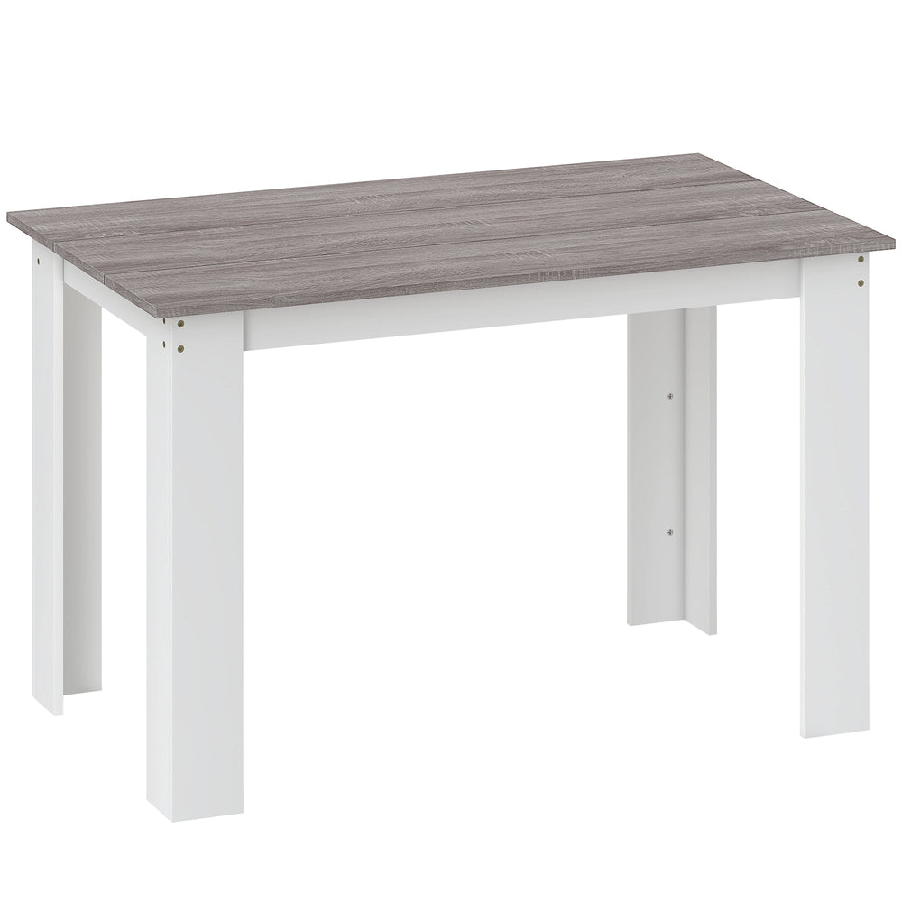 HOMCOM Dining Table for 4-6 People, Kitchen Table with Wood Effect for Dining Room, Grey