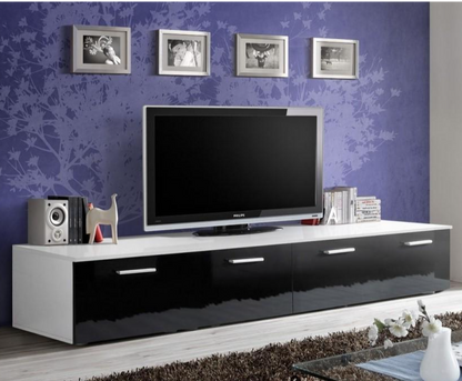 Duo TV Cabinet in White and Black Gloss