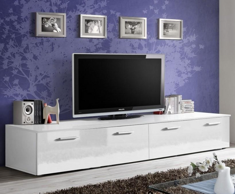 Duo TV Cabinet in White Gloss