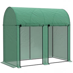 Outsunny 200 x 100cm Walk-In Greenhouse, with Zipped Doors - Green