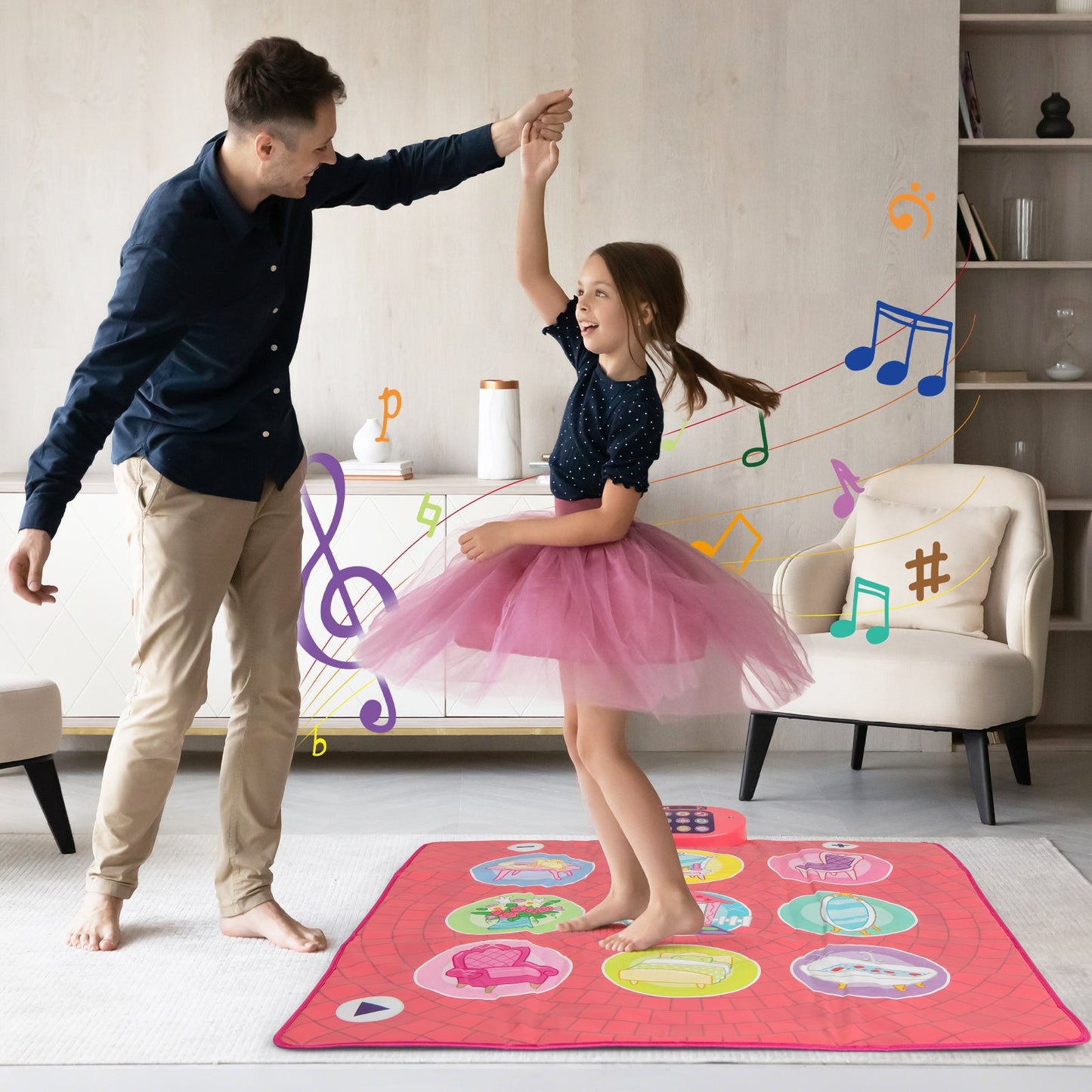 Dance Pad Game Toy with 5 Levels and 9 Keyboard Sounds for 3+ Kids