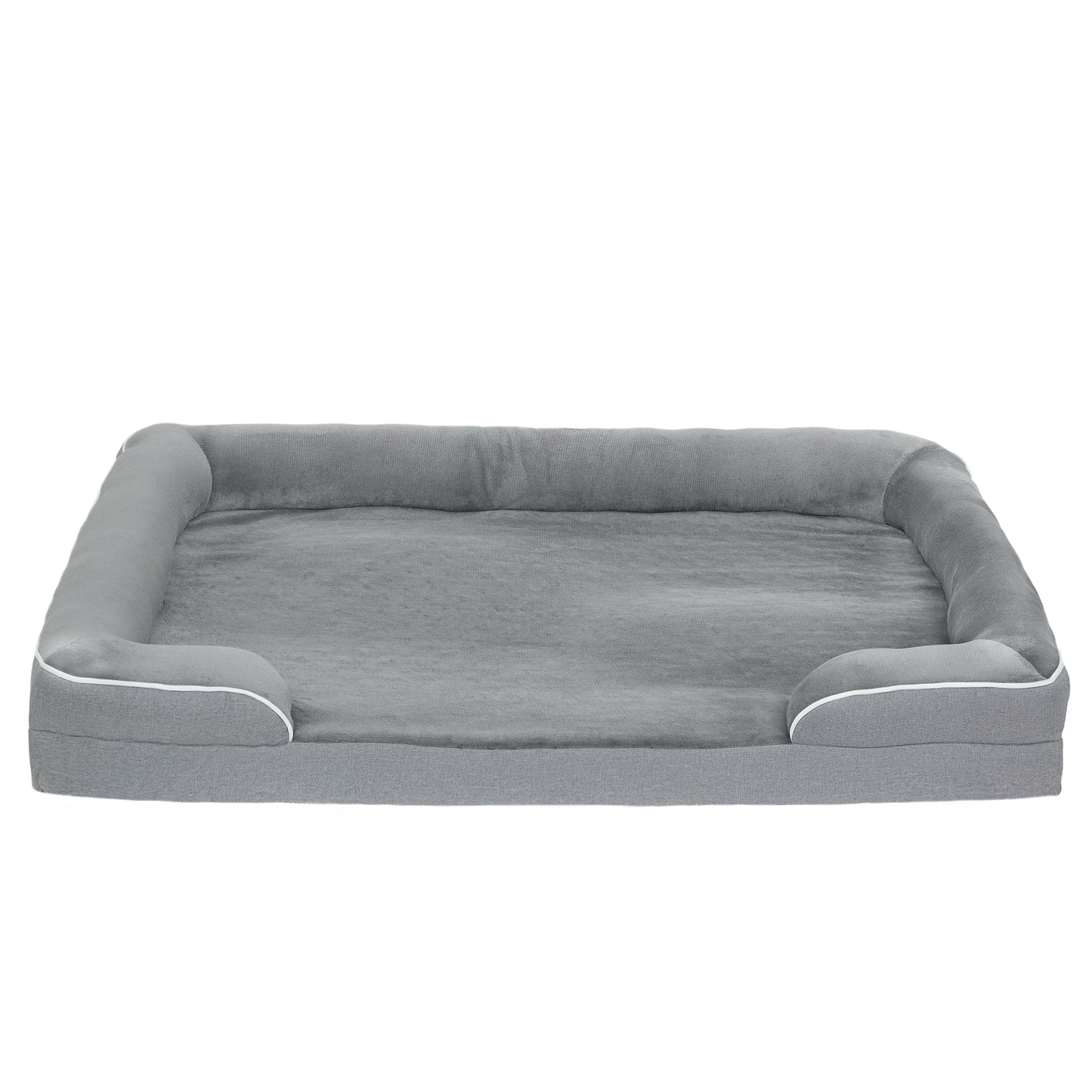 PawHut Dog Sofa Bed, Washable Pet Bed with Removable Cover and Non-Slip Bottom for Small, Medium and Large Dogs, Grey