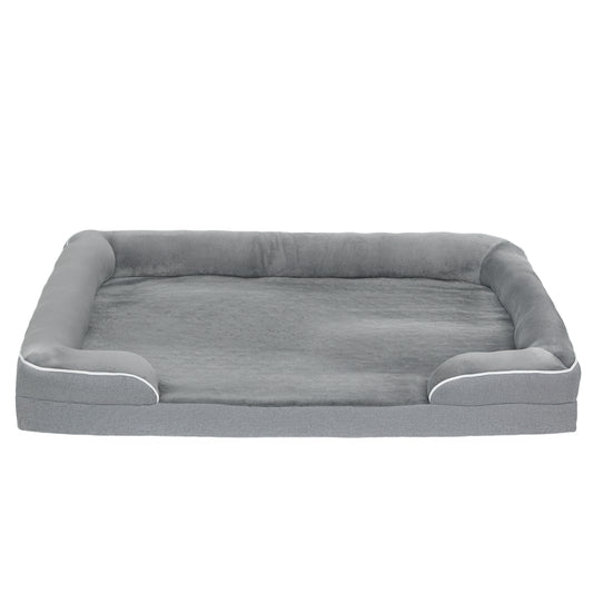 PawHut Dog Sofa Bed, Washable Pet Bed with Removable Cover and Non-Slip Bottom for Small, Medium and Large Dogs, Grey