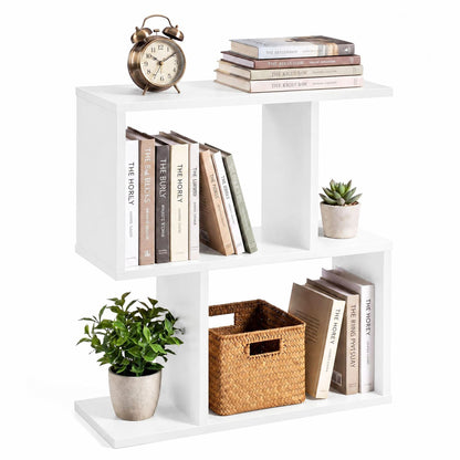 Decorative Storage Shelf Featuring Open Layout and Non-Slip Foot Pads for Entryway Living Room-White