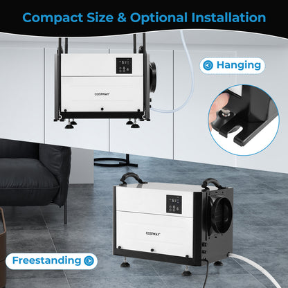 50/70L/Day Crawl Space Dehumidifier with 3 Modes and 24H Timer-Black-50L