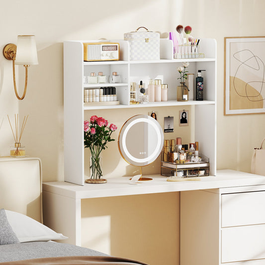 Desktop Bookshelf 3-Tier Display Rack Bookcase Storage Rack-White