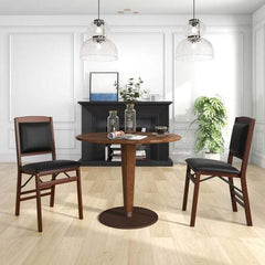 Dining Chair Set of 4 with Padded Seat and Soft Backrest-Brown