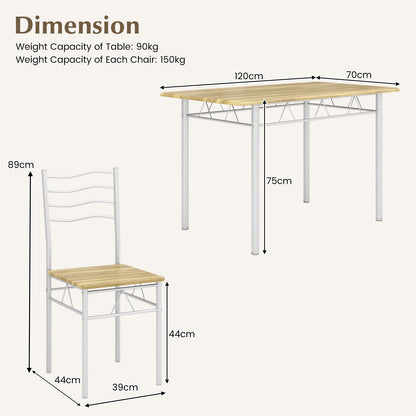Counter Height Table with Spacious Rectangular Tabletop for Home Restaurant-Wood