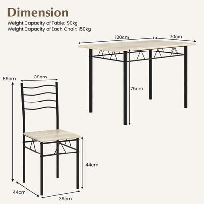 Counter Height Table with Spacious Rectangular Tabletop for Home Restaurant-Natural
