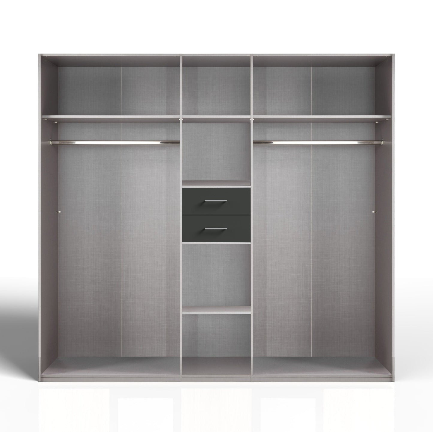 DOCKER 5 Door Mirrored Wardrobe Grey 225cm