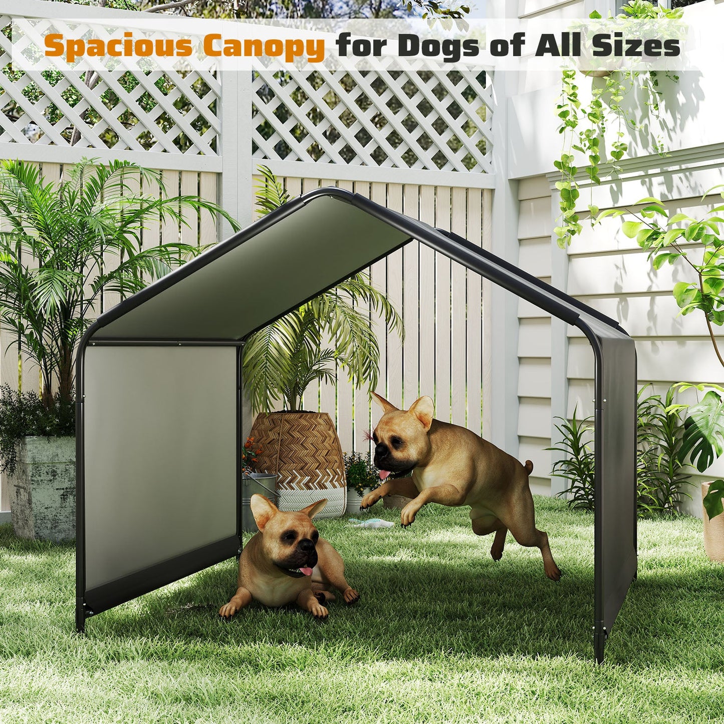 129CM Dog Shade Shelter for Large Medium Small Breeds-Black