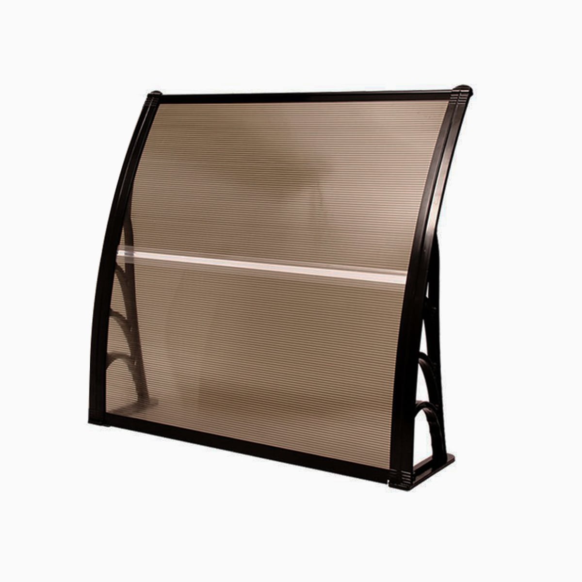Door Canopy Awning Shelter Front Back Porch Window Roof Outdoor Shade 100*100CM-Brown