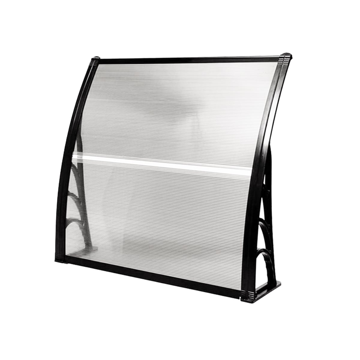 Door Canopy Awning Shelter Front Back Porch Window Roof Outdoor Shade 100*100CM-Black