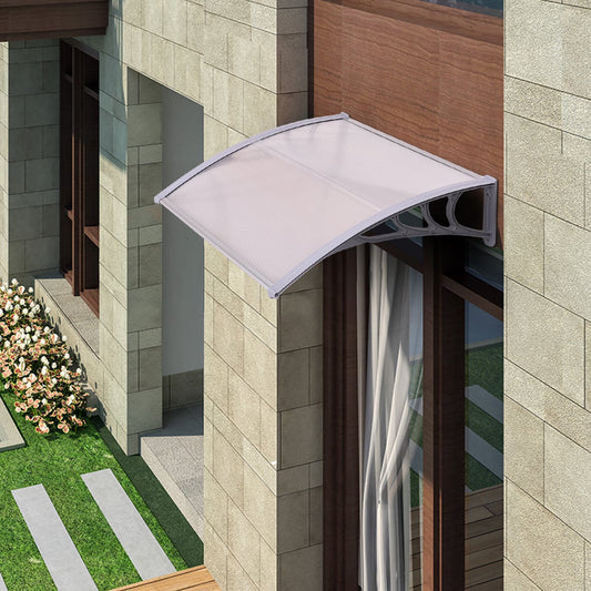 Door Canopy Awning Shelter Front Back Porch Window Roof Outdoor Shade 100*100CM-Gray