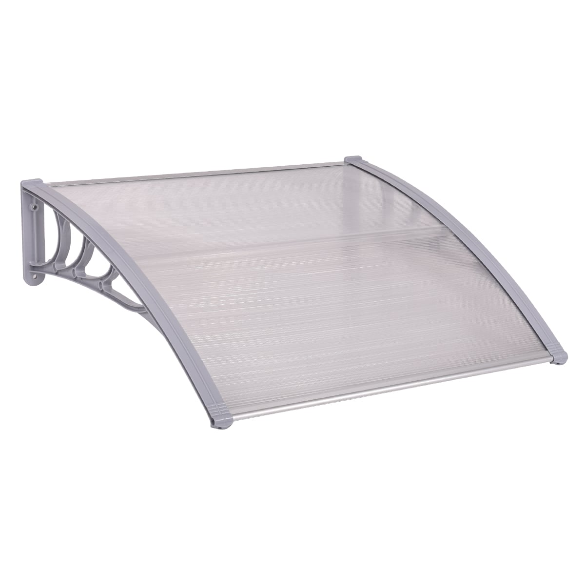 Door Canopy Awning Shelter Front Back Porch Window Roof Outdoor Shade 100*100CM-Gray