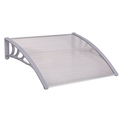 Door Canopy Awning Shelter Front Back Porch Window Roof Outdoor Shade 100*100CM-Gray