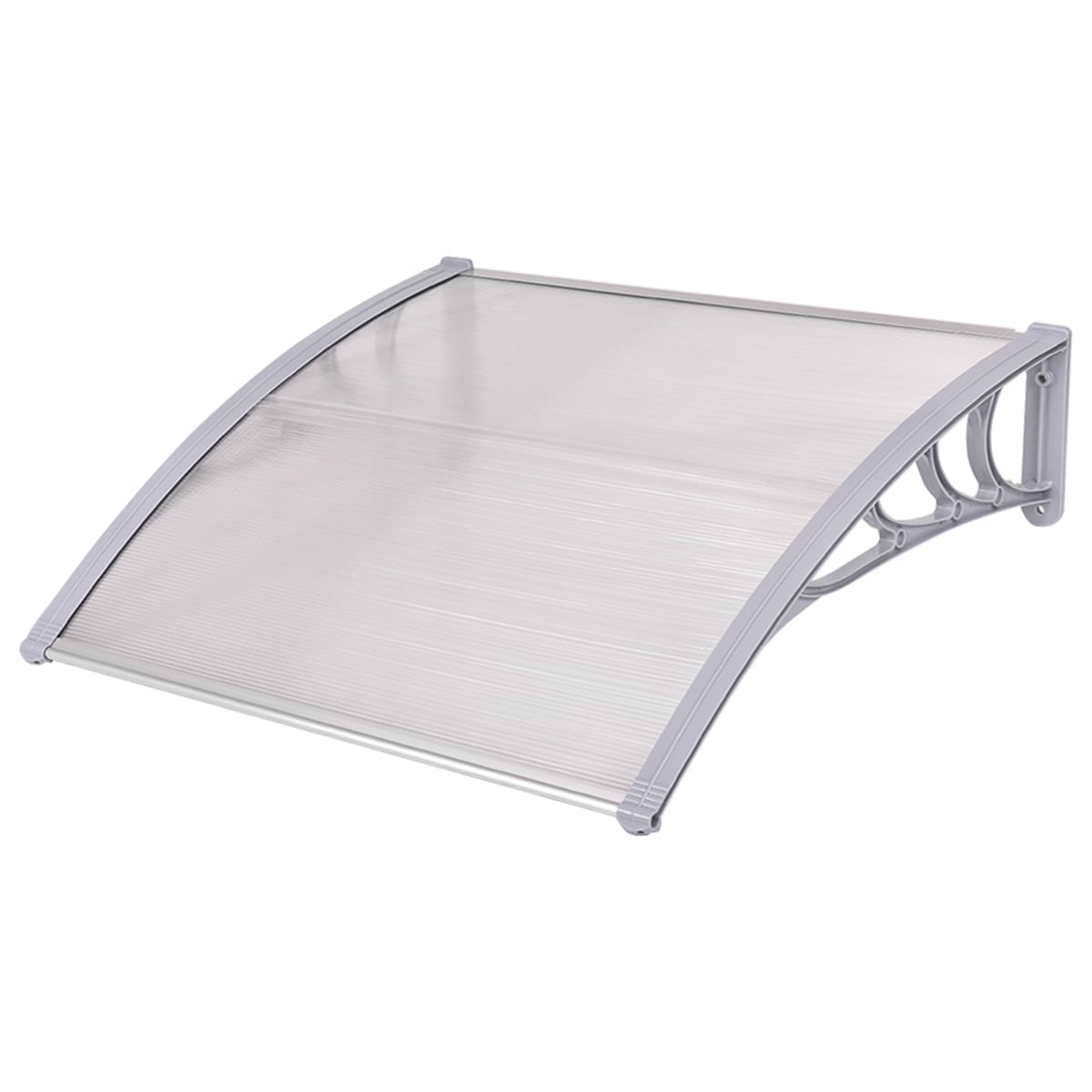 Door Canopy Awning Shelter Front Back Porch Window Roof Outdoor Shade 100*100CM-Gray