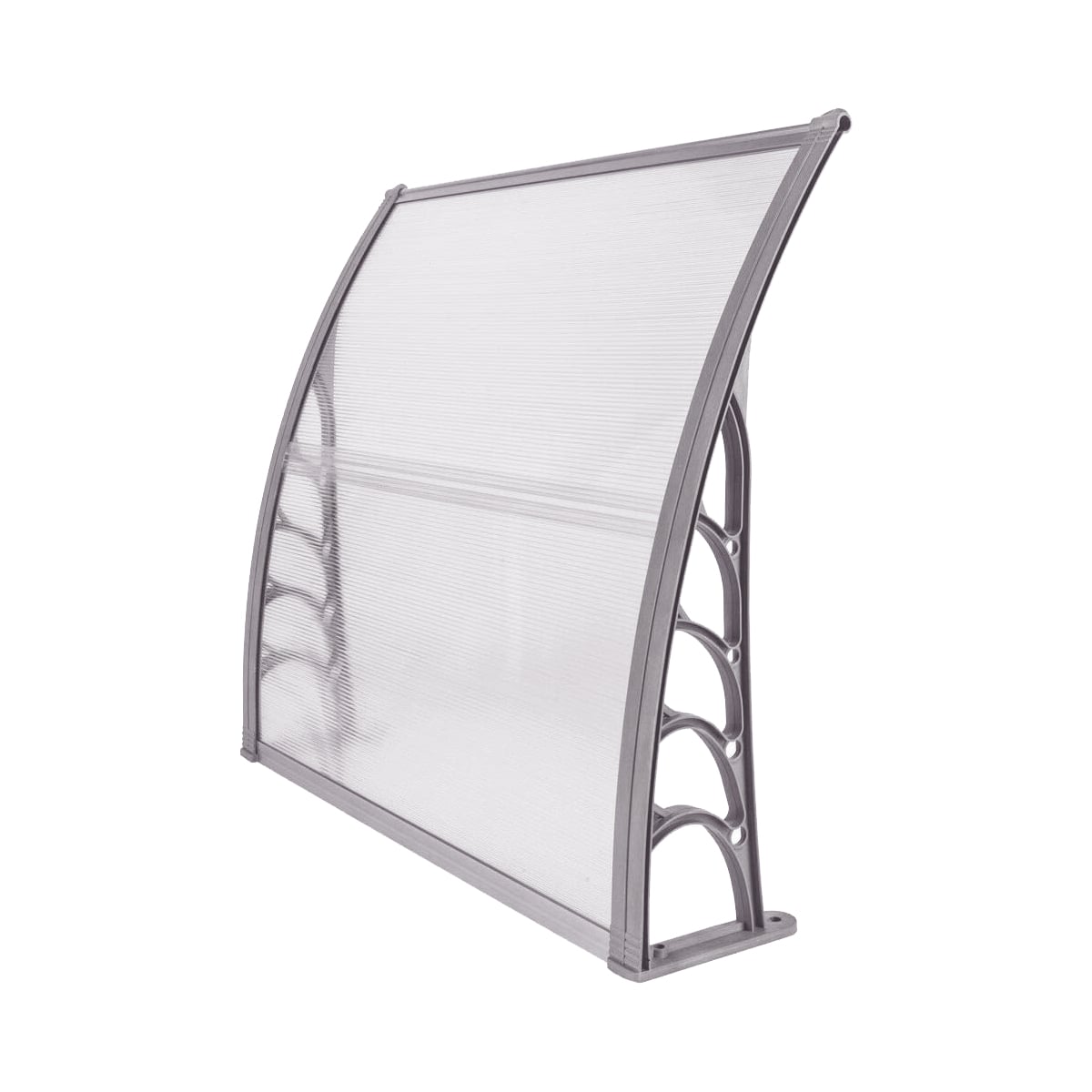 Door Canopy Awning Shelter Front Back Porch Window Roof Outdoor Shade 100*100CM-Gray