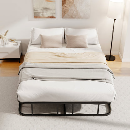Double/King Size Bed Frame with Metal Slat Support No Box Spring Needed-Double Size