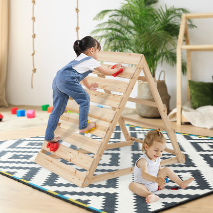 Double Sided Triangle Climber with Colorful Climbing Rocks